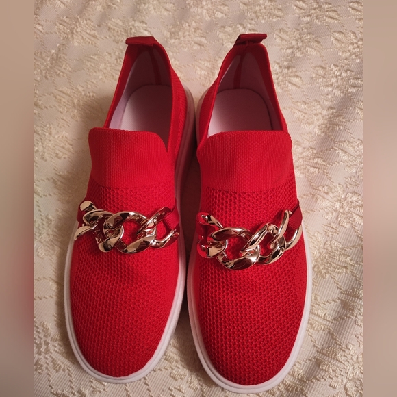 Shoes - Mesh metal chain platform sneakers